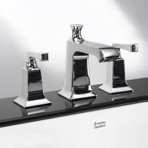 American standard toilet wash basin hot and cold wash basin three hole basin basin full copper double control faucet 1603