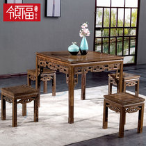 Funfurniture chicken fin dining table and chair combined Chinese antique solid wood square tablesSolid wood square
