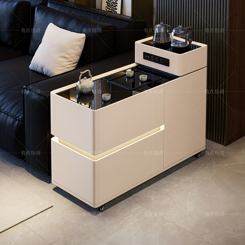 Movable Side Table Tea Table Living Room Light Luxury High-End Sofa Side Cabinet Side Cabinet Simple Tea Table with Water Boiling Tea Cabinet Movable Side Table Tea Table Living Room Light Luxury High-End Sofa Side Cabinet Side Cabinet Simple Tea Table with Water Boiling Tea Cabinet