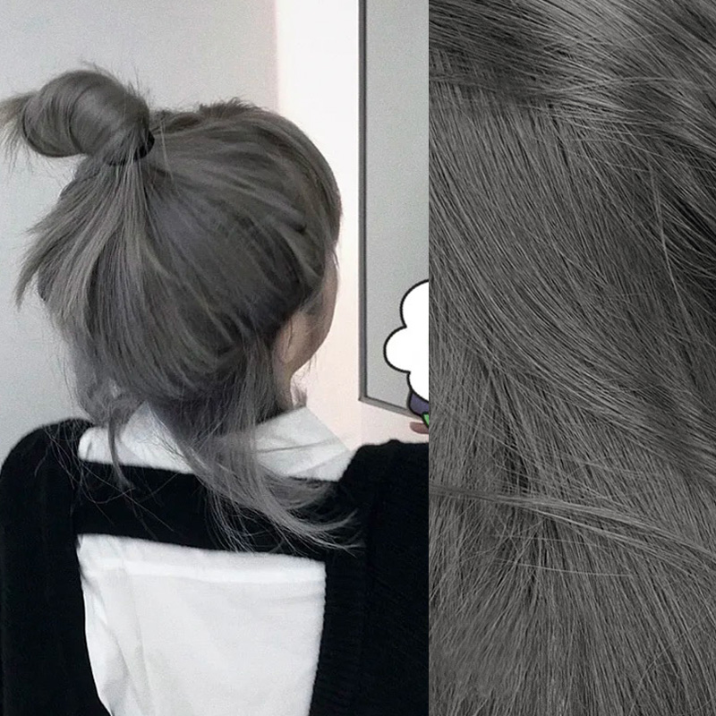 Black Tea Grey Hair Dye 2021 Pop Color Explicit yourself at home Dyeing Head Frothing Foam Vegetal Pure Cream Female