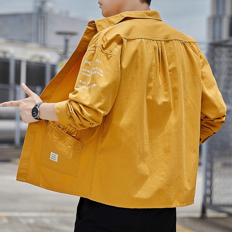 Men's Spring and Autumn Work Jackets, Wear-Resistant and Stain-Resistant Long-Sleeved Shirts, Workwear, Thin Shirts, Labor Protection Work Clothes