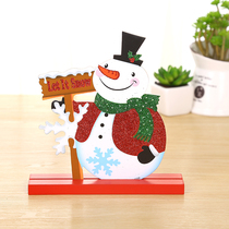 Christmas Decorations Woody Christmas Tree Tabletop Small Wooden Old Man Snowman DIY Mini Christmas Tree Hem
