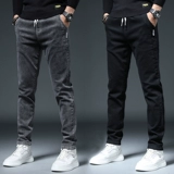 Весенние летние джинсы, приталенный тонкий комбинезон для отдыха, штаны, эластичная талия, свободный прямой крой