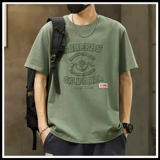 Тонкая хлопковая футболка с коротким рукавом для отдыха, оверсайз, круглый воротник