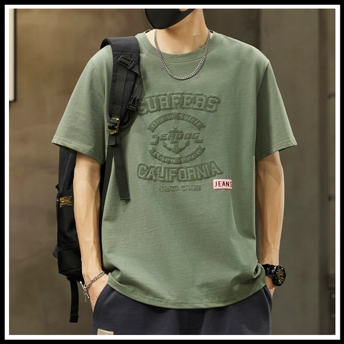 Тонкая хлопковая футболка с коротким рукавом для отдыха, оверсайз, круглый воротник