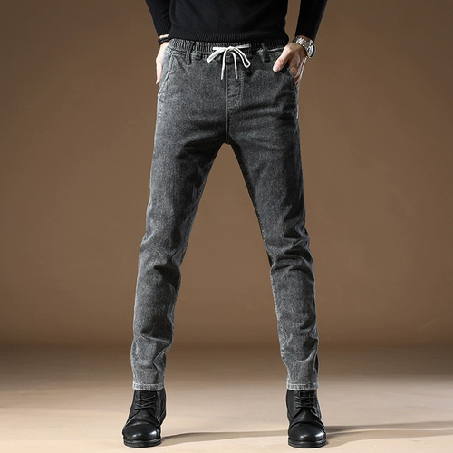 Элитные демисезонные джинсы, трендовые повседневные брюки, штаны, 2024 года, свободный прямой крой