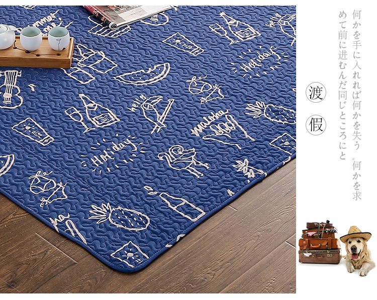 Bắc âu bông mat thảm non-slip phòng khách phòng ngủ cạnh giường ngủ mat tatami mat phần mỏng mùa hè trẻ em bò mat