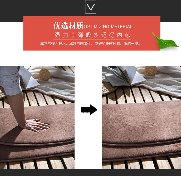Phòng tắm hình bán nguyệt lối vào đặt phòng Cửa hấp thụ thảm nhà vệ sinh nhà bếp phòng tắm thảm chống trượt - Thảm sàn thảm đá hút nước