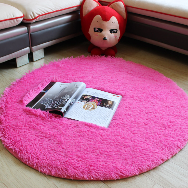 Cute Round Carpet Bedroom Bedside Ground Mat Children Crawl Mat Fitness Yoga Ground Mat Hanging Basket Computer Chair Blanket