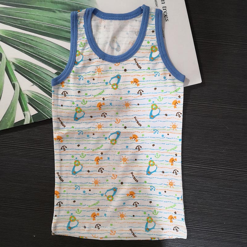 Nhật Bản nhân dân tệ đơn mùa hè childrens bông nhiều màu dễ thương vest 80-95 bãi chọn 3.