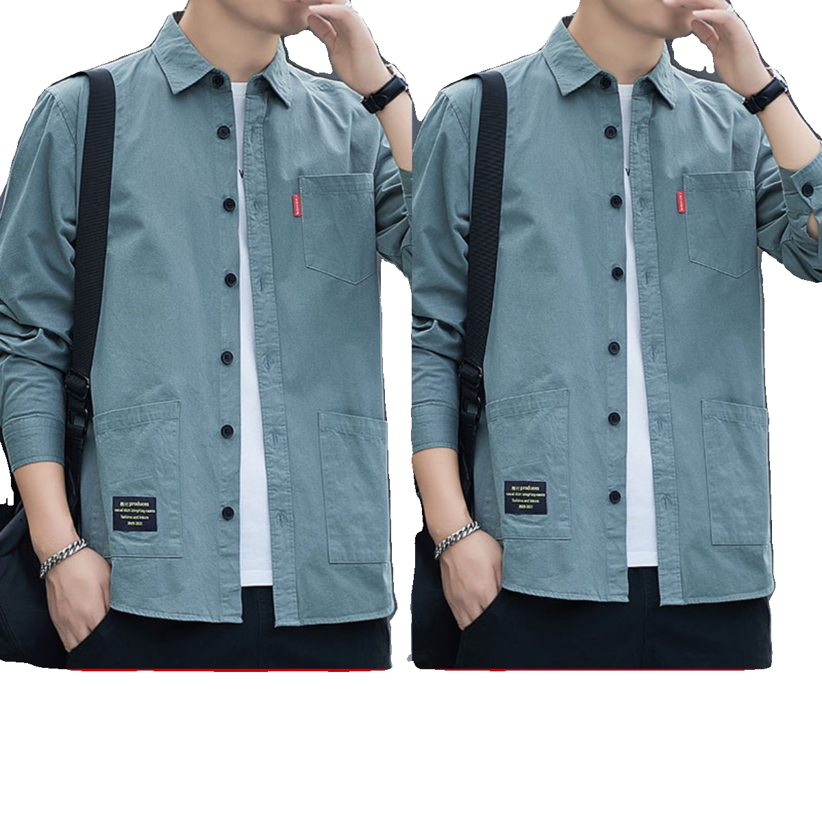 High-End 100% Pure Cotton Non-Iron Loose Work Shirt Men's Hong Kong Style Casual Long-Sleeved Shirt Spring and Autumn Jacket Men's Clothing