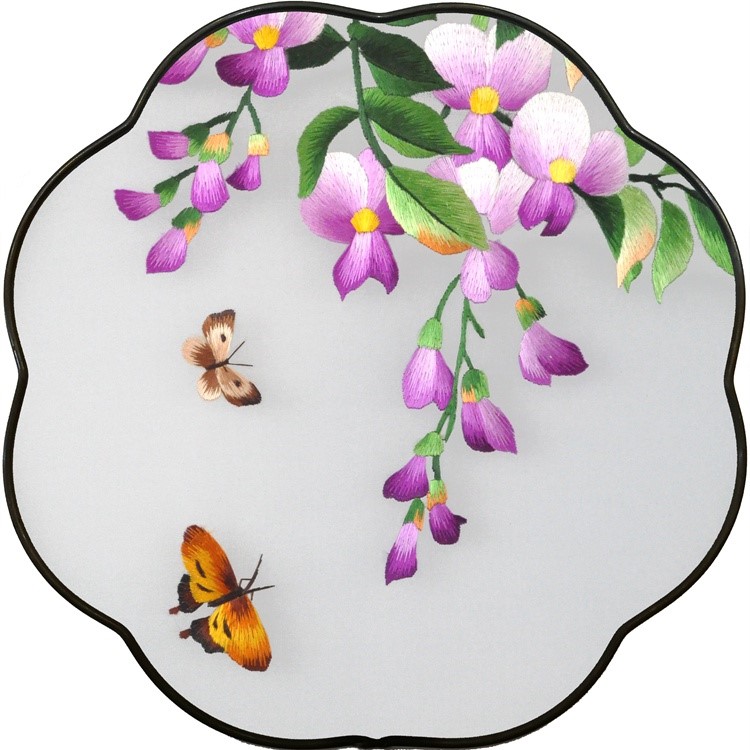 Su thêu thủ công quạt y kit người mới bắt đầu Tô Châu thêu quạt thêu hai mặt chất liệu quạt không có cơ sở - Bộ dụng cụ thêu tranh thêu cửu ngư quần hội