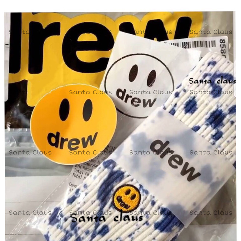 In-Stock Correct Version Justin Bieber Drew European and American Trendy Brand Skateboard Street Sports Mid-Length Tie-Dye Socks