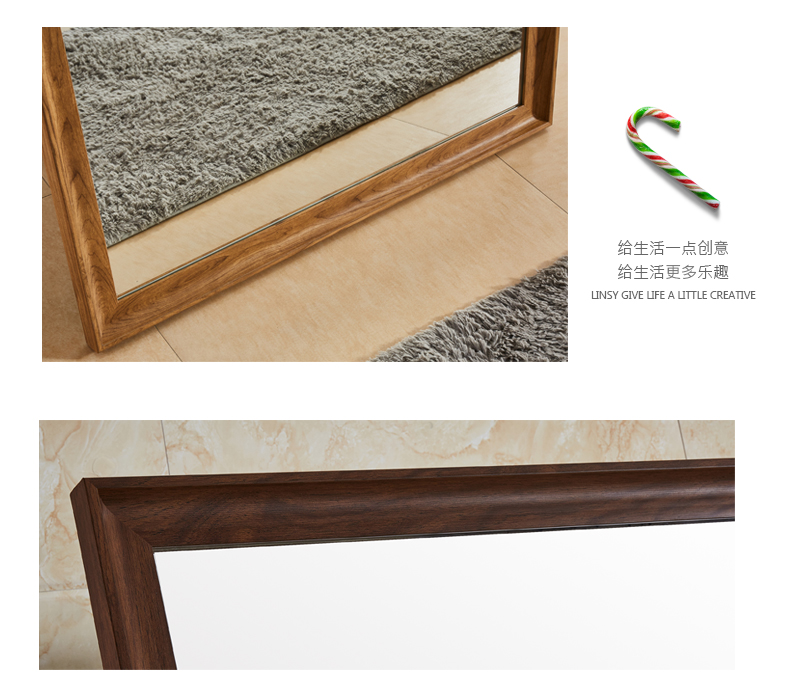 Huashen trắng sồi gương gương Bắc Âu tối giản sàn gương cơ thể tường gương quần áo cửa hàng phù hợp gương lớn - Gương gương makeup