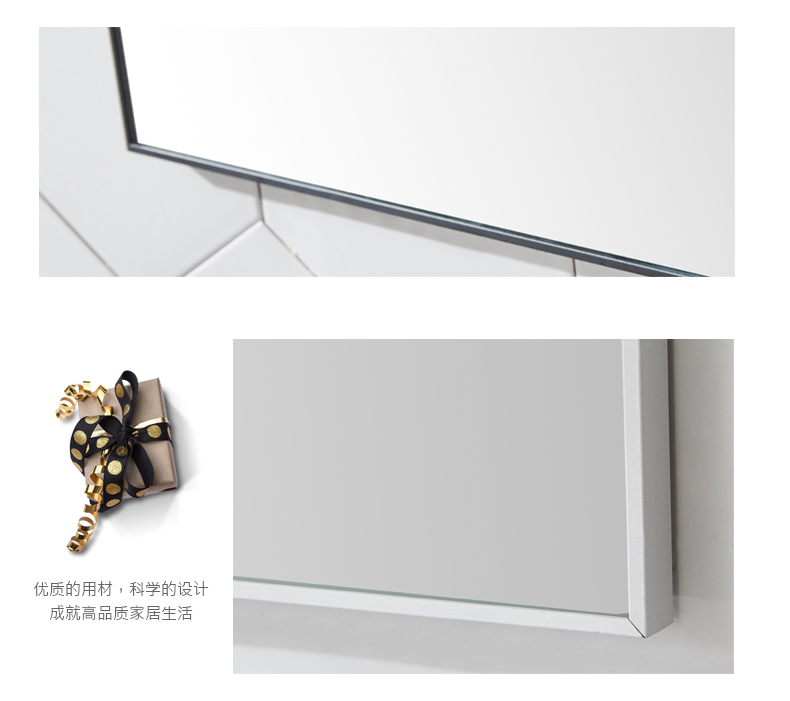 Gương lắp nhôm Huashen Gương gương dài đơn giản Gương treo tường đơn giản treo tường phòng tắm gương lớn chống cháy nổ đeo gương - Gương gương tròn trang điểm