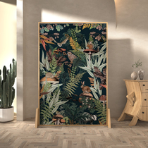 Screen partition living room modern minimalist mobile office block entrance door bedroom western painting solid wood seat screen
