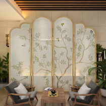  New Chinese style partition solid wood screen entrance Living room Study Hotel room bedroom Movable folding custom folding screen