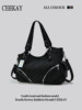 Ceekay Original Niche Design Black Motorcycle Bag for Women 2025 New Casual Simple Zipper Handbag Tote Bag