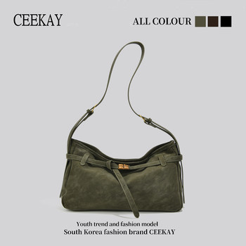 Ceekay Original Design Retro Suede Tote Bag for Women 2025 New High-End Large-Capacity Versatile Crossbody Bag