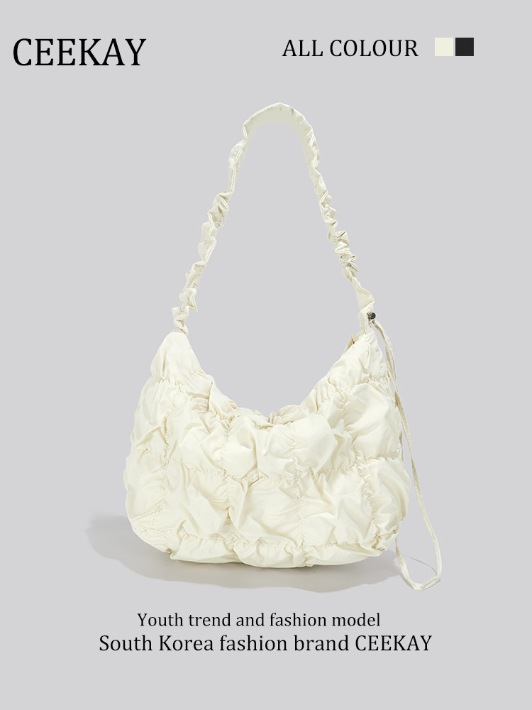 Ceekay Original Authentic Seaside Vacation Tote Underarm Bag Cloud Bag Women's New Pleated Lightweight Bubble Bag