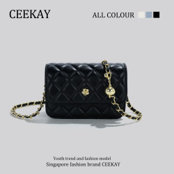Ceekay Genuine Black Small Gold Ball Chain Bag, High-End Small Bag, Women's Bag, This Year's Popular Mini Crossbody Bag
