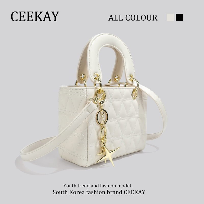 Ceekay High-End Women's Handbag Princess Diana Style Niche Design Bag Women's Summer 2025 New Single Shoulder Crossbody Bag