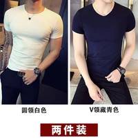Круг белый+v -neck Тибетский синий