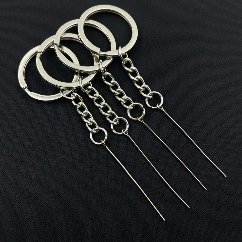 Keychain Pendant Wool Felt Doll Accessory Key Ring Decoration 28mm Flat Ring Hanging Ornament with Nine-Pin Hook