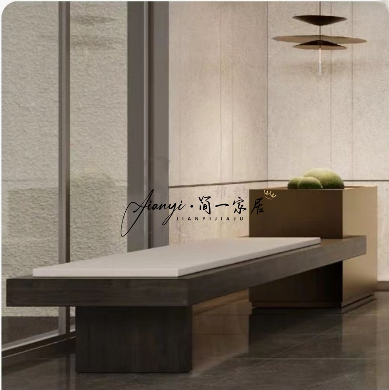 Modern Light Luxury Bench for Engineering Sales Offices, Landscape Benches, Shopping Malls, Clubs, Guesthouses, Medical Beauty Clinics, and Elevator Entrance Rest Areas Modern Light Luxury Bench for Engineering Sales Offices, Landscape Benches, Shopping Malls, Clubs, Guesthouses, Medical Beauty Clinics, and Elevator Entrance Rest Areas