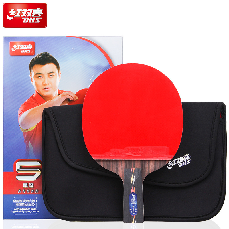 Table tennis racket R 5 star R5002C crossbeat R5006C straight beat carbon base plate double face anti-glue