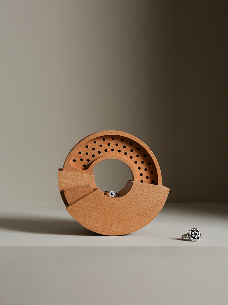 Artisan wood home solid wood Wooden Creative Makeup Desk Ear Needle Ring Necklace Ornament Box Debut box