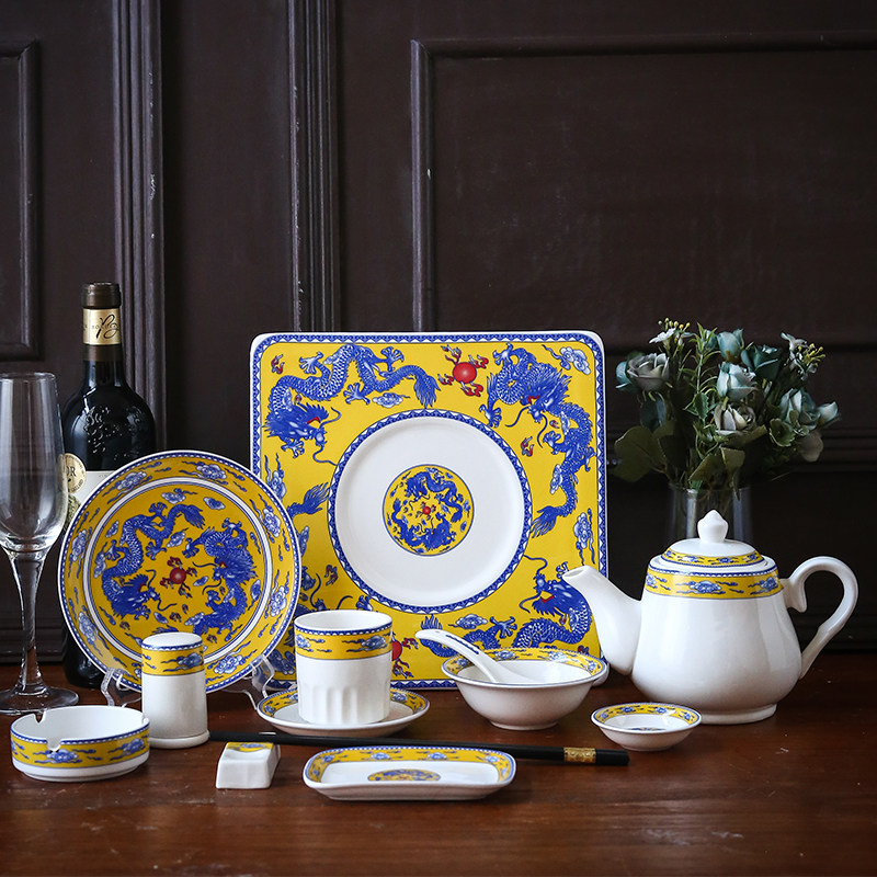 Chinese dining theme banquet hotel tableware set Chinese bowl special bowl commercial restaurant creativity