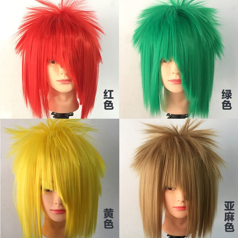 Straight Podcast Props Non Mainstream Blast Hair Funny Atmosphere Creative New Peculiar left wig male and female head-Taobao