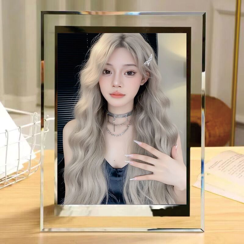 Kangqin Zhi Internet Celebrity Crystal Photo Frame Small Piano Decorative Ornament Birthday Gift for Girls DIY Mirror