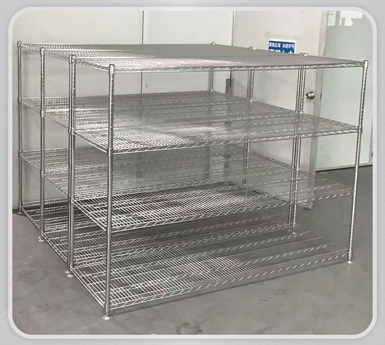 Мучительный 加粗加厚带轮周转物料车不锈钢色家用水果店电商收纳分拣手推车