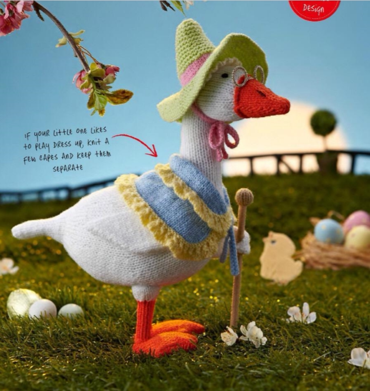 Pin and needle doll illustration big white goose translation Chinese text tutorial