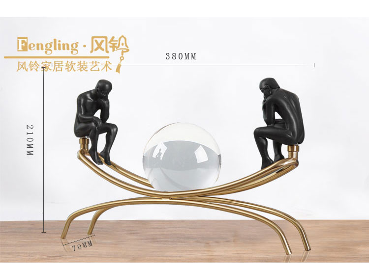 Mẫu phòng trang trí ánh sáng sang trọng Shen thinker mới Trung Quốc thiết kế văn phòng bán hàng Châu Âu hậu hiện đại kim loại mềm đồ trang trí dcor giá rẻ