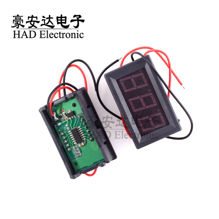 二线直流电压表头 0.56寸LED数字电压表 DC4.5V-30.0V 反接保护
