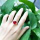 Pigeon blood ruby ​​ring women's 925 sterling silver plated 18K gold Thai tourmaline garnet color high-end fashion authentic