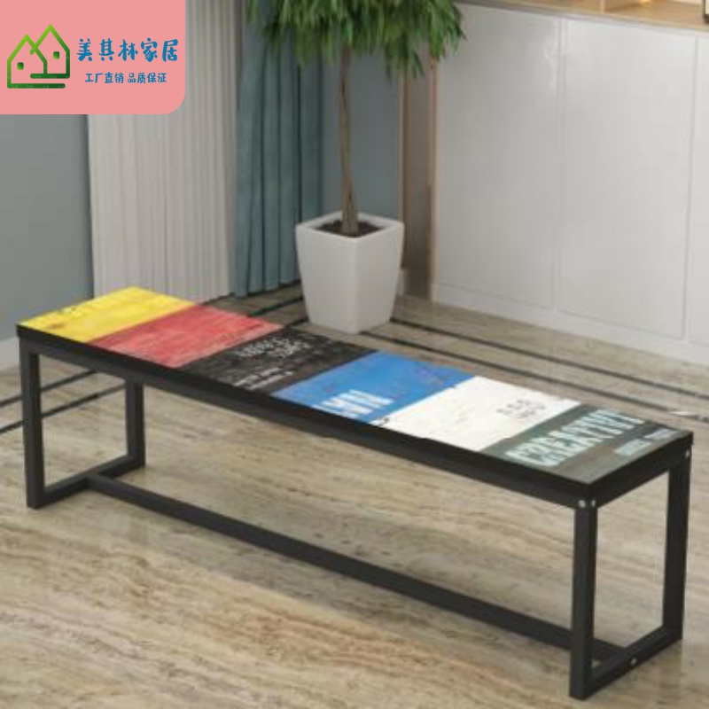 120x30 Bench single iron Art close to wall Long bench brief Removable Dining Chair Rest Stool Clothing Shop for changing shoes stool