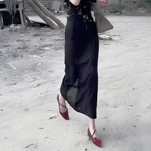 Длинная модная летняя длинная юбка, высокая талия, А-силуэт, длина миди, свободный прямой крой