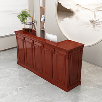 Chinese-style solid wood bar table pharmacy front desk reception desk retro clothing store bar counter cashier shop commercial