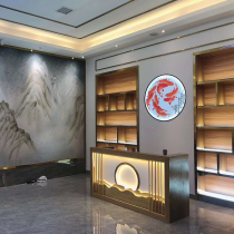 New Chinese solid wood cashier bar retro winery counter Teahouse front desk restaurant Yoga Health center reception desk