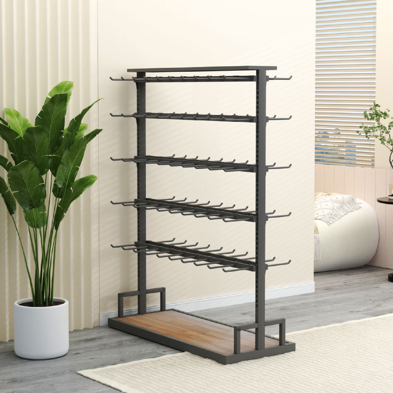 Socks Store Display Rack Multifunctional Adjustable Double-Sided Island Rack for Hanging Stockings, Boxed Underwear, Accessories, and Phone Cases