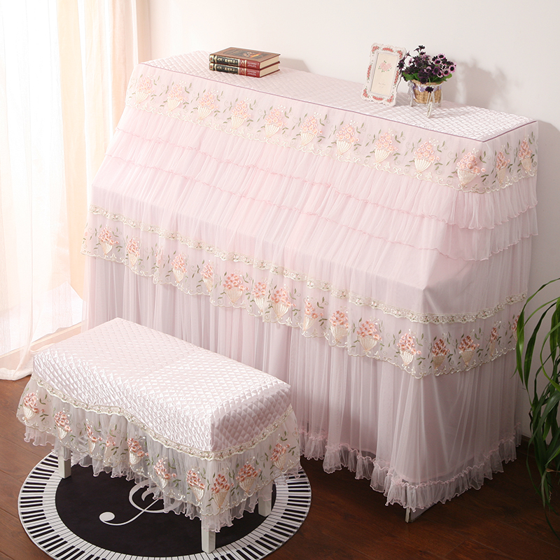 Lace piano full cover dust cover Yamaha piano cover light luxury high-end modern simple princess high-end cover cloth