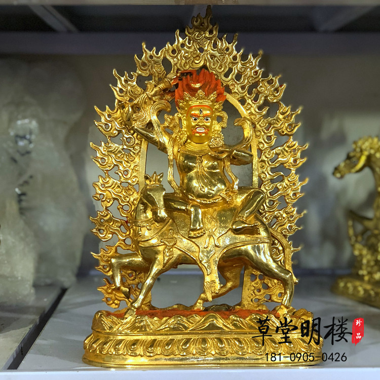 Tibetan Buddhist statues of Buddha pure brass and golden auspicious Mother of the day, a tall boutique Buddhist Buddha can be fitted with a Buddha's Hall of Fame