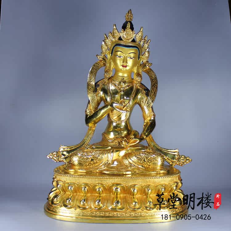 Pure Bronze Buddha Statue Tibetan Buddhism The Sacred Statue of the Sacred Statue of the Sacred Statue of the All-Cure Gold One ruler Five boutique Buddhist statues can be contained