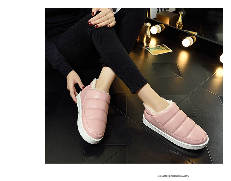 Giày tuyết nam mùa đông chống trượt PU không thấm nước đôi cotton cotton ngắn ống dày ấm áp giày cotton sinh viên phẳng giày nam giày xuất khẩu
