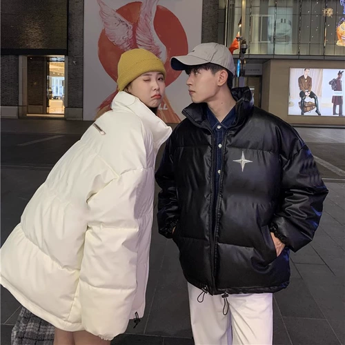 Tide, полиуретановая парная одежда для влюбленных, зимний пуховик, куртка, популярно в интернете, в корейском стиле, увеличенная толщина