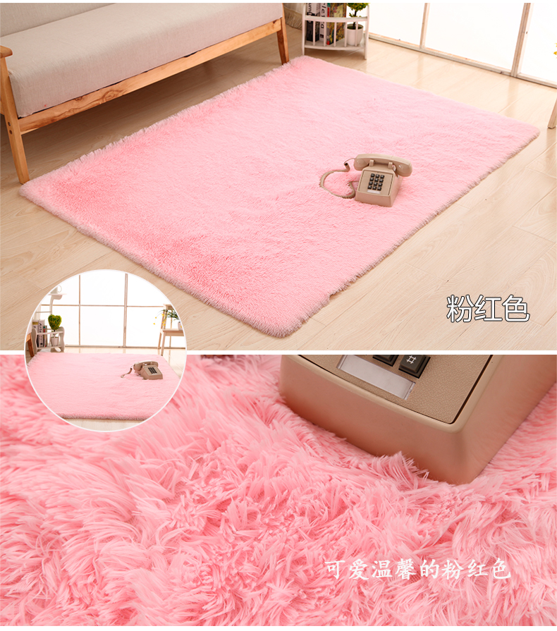 Silky thảm dày có thể được nước cuốn trôi màu thảm thảm mượt phòng khách bàn cà phê ngủ cạnh giường ngủ thảm Continental - Thảm thảm gấp gọn